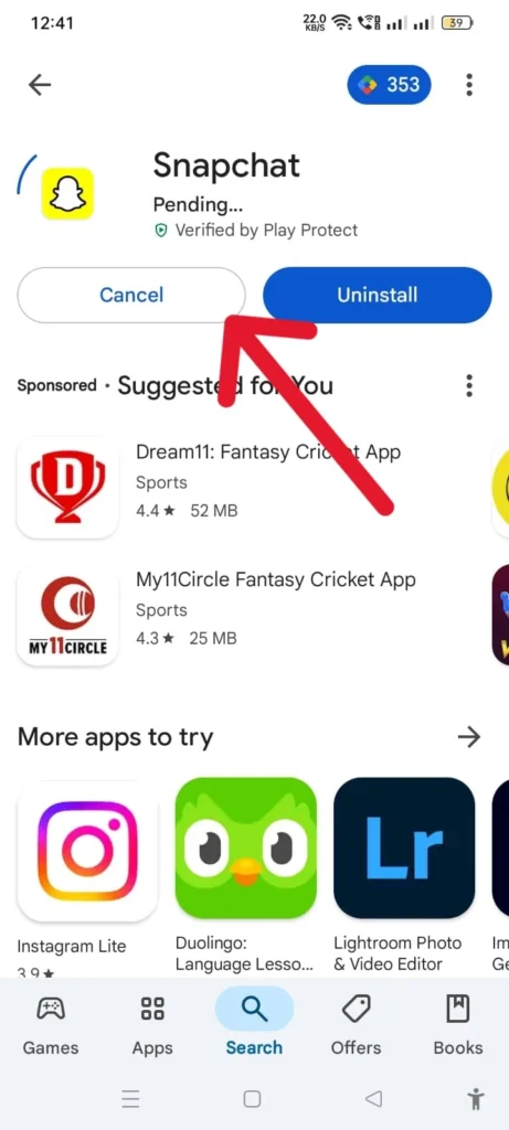 Represent to Snapchat app install image from play store Snapchat app install image from play store app