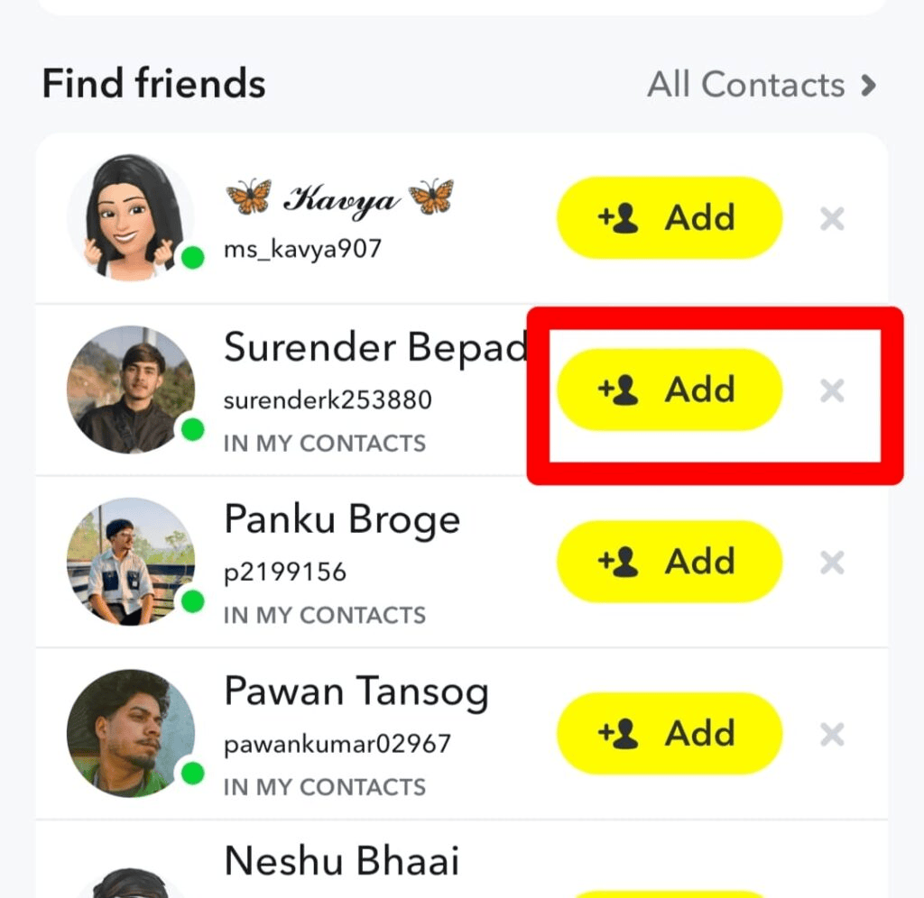 By contact add friends image snapchat