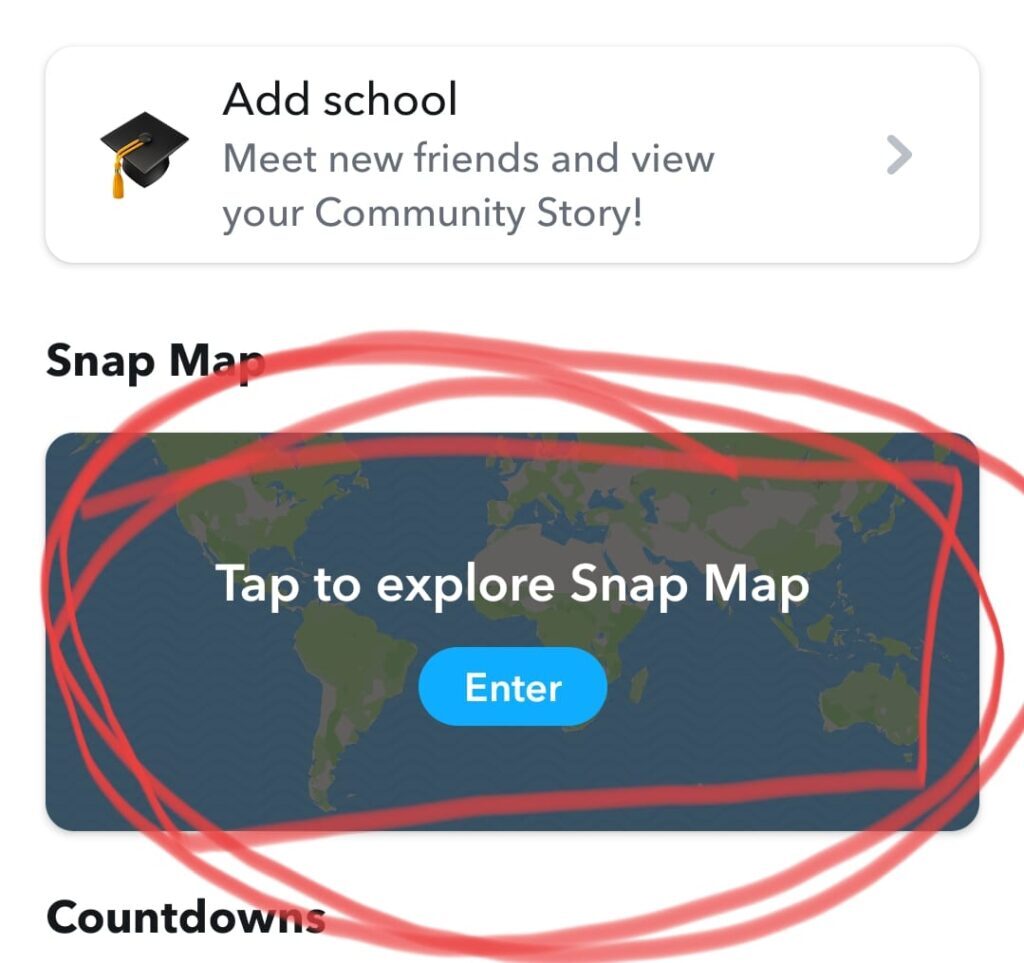 Open map and add friend nearby snapchat image