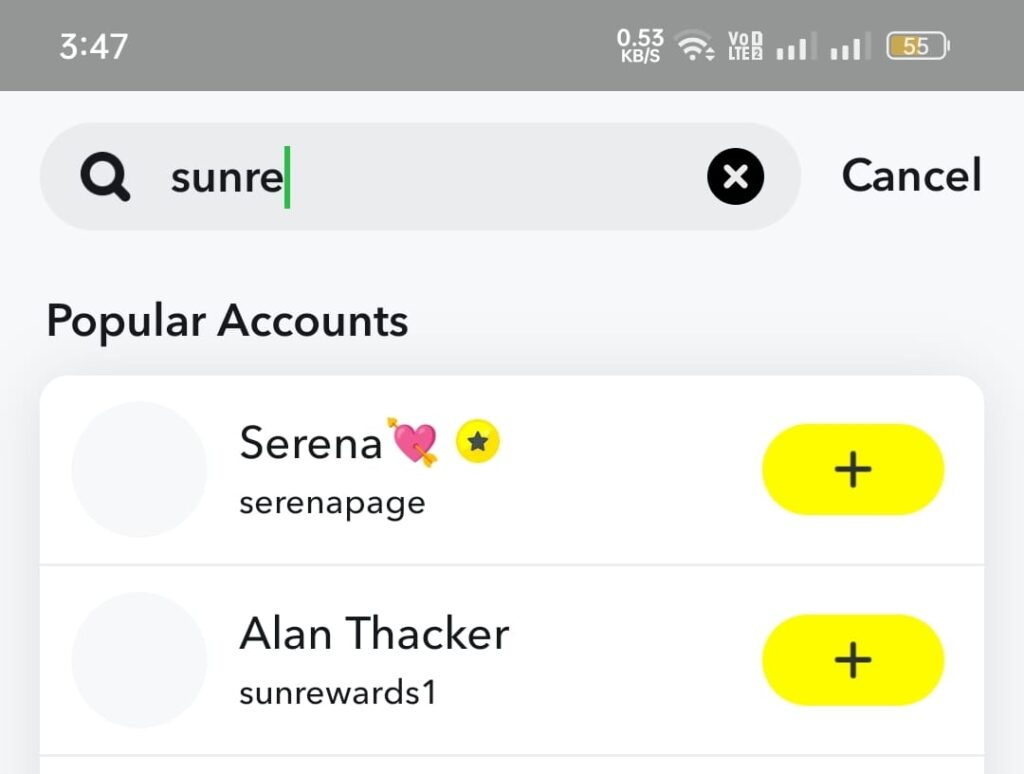 name search bar image snapchat